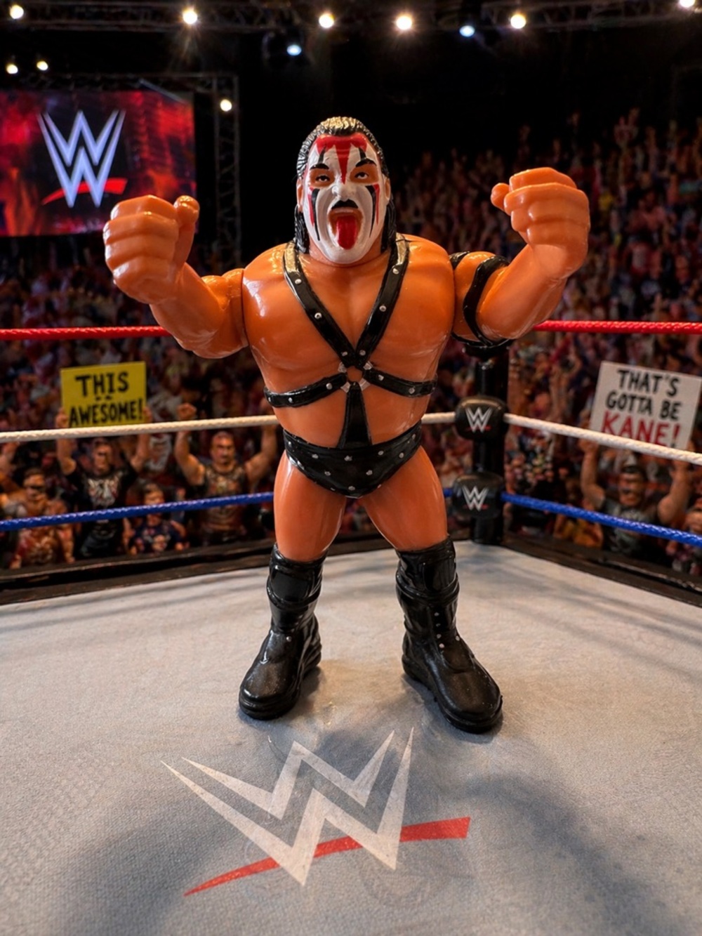 Hasbro WWE Action Figure -Demolition Smash w Black Gear and White/Red Face Paint